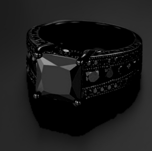 Black Sapphire 8.81 CTW, 925SS Ring SET | Size 8 | His & Hers | NEW - Picture 13 of 14